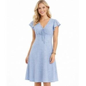 Gilli Berlin Flutter Sleeve Dress Womens Size S Light Blue NWT